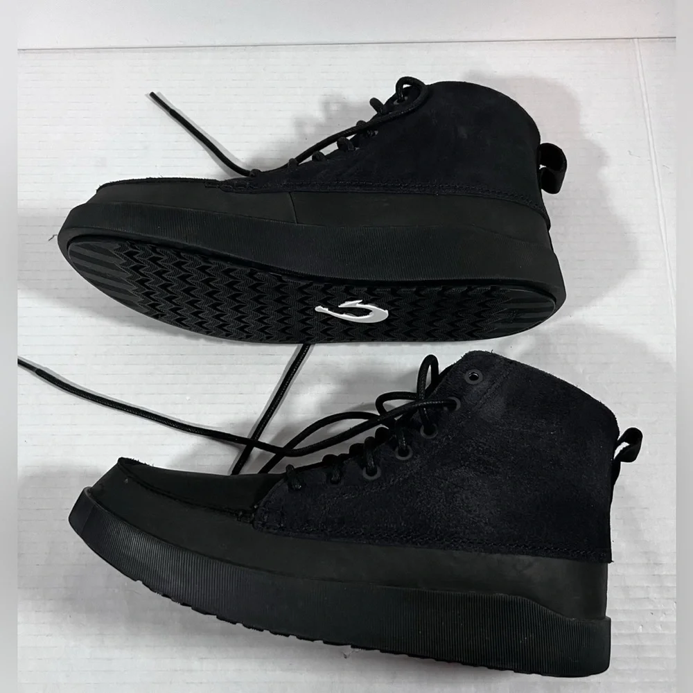 Olukai Men's Nalukai Kapa Boot Lava Rock Black Canvas Chukka Ankle Mid Size 8.5